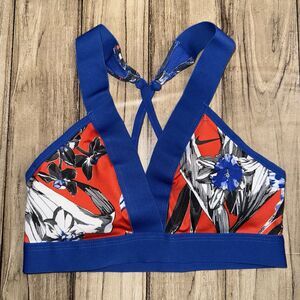 NIKE Hyper Indy Femme Sports Bra Top Dri-Fit Floral Game Royal Women's Small